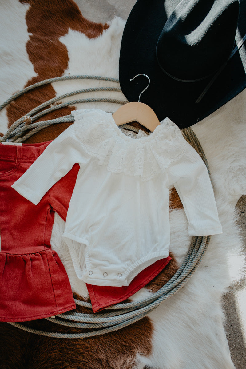 'Magnolia' Cream Lace Neck Onesie (3-6m to 5T)