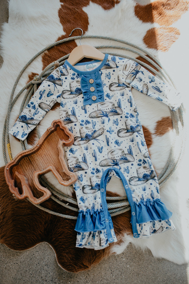 'Delilah' Rancher Cowgirl Long Sleeve Romper (3-6M to 2T)