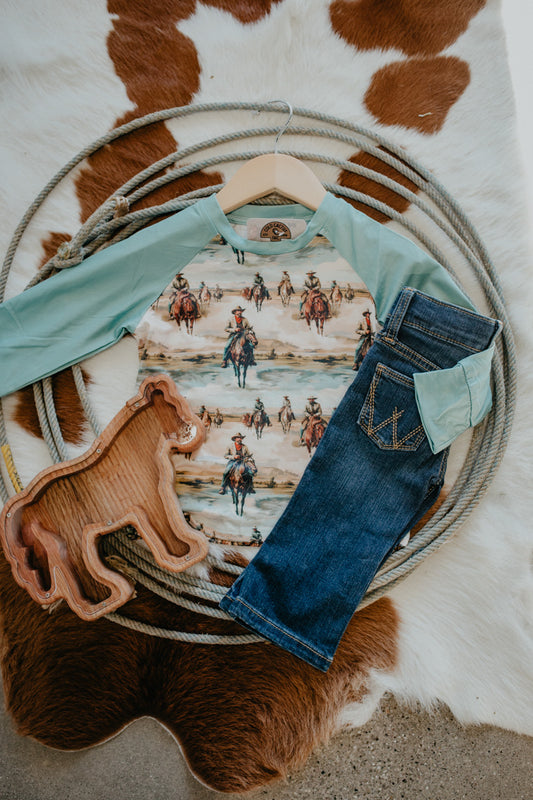 'Reggie' Boys Sunrise Cowboy Long Sleeve Tee (2T to 5T)
