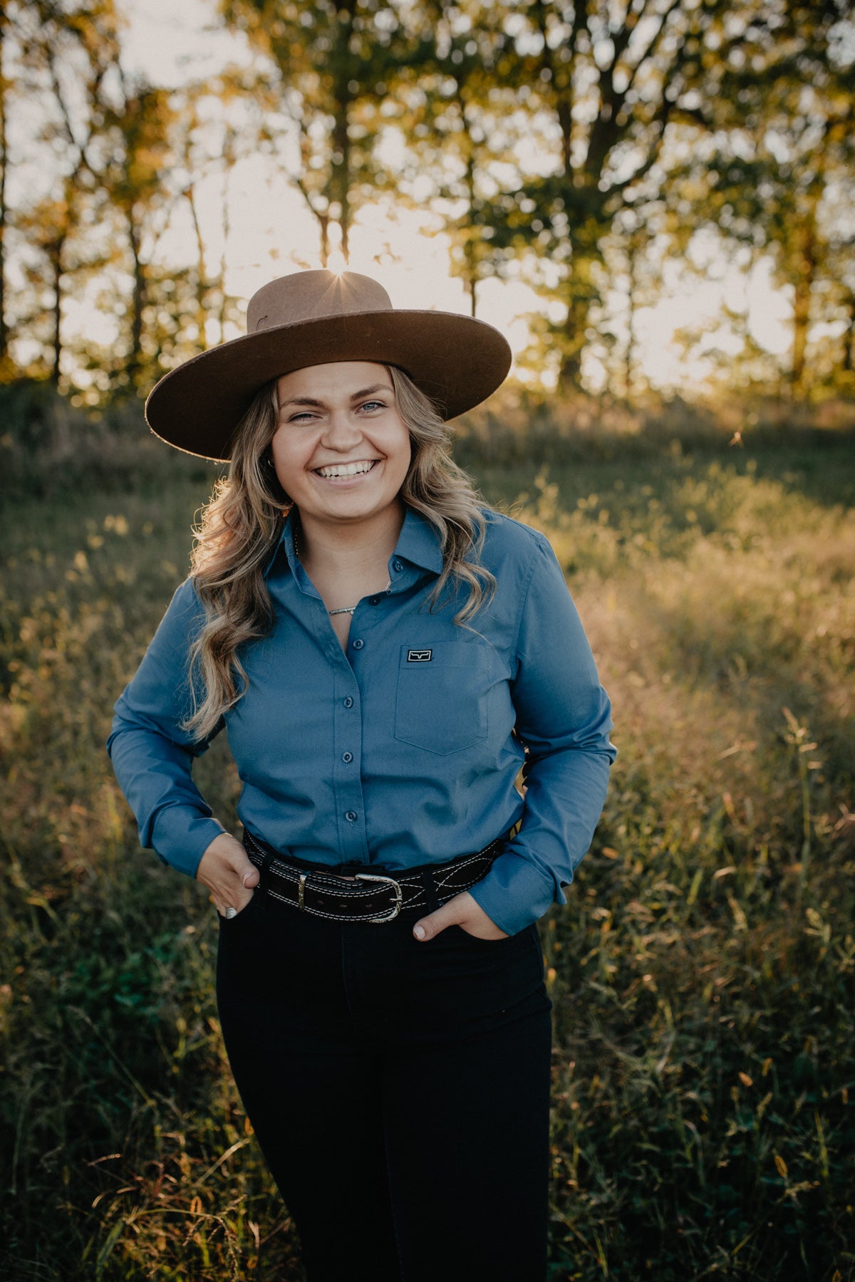 'Linville' Women's Long Sleeve Shirt by Kimes Ranch (1 XXL Only)