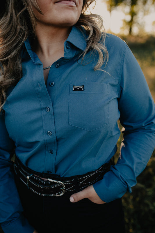 'Linville' Women's Long Sleeve Shirt by Kimes Ranch (1 XXL Only)