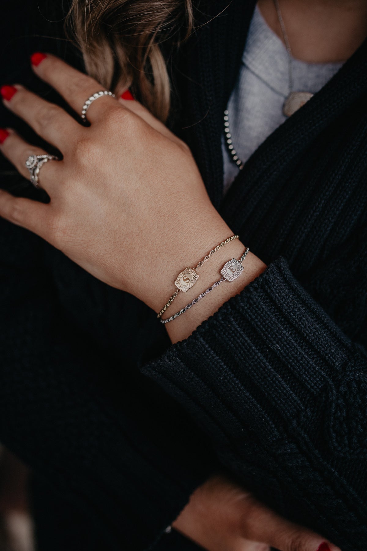 Initial BRACELET Buckle Mini Lariat Chain (2 Options)