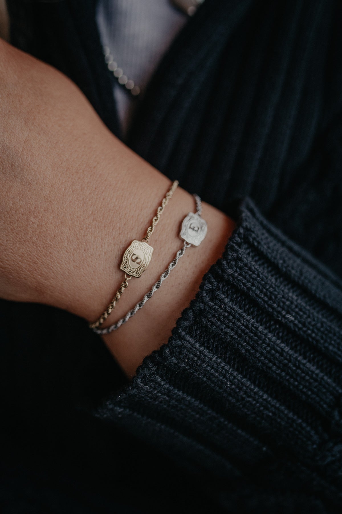 Initial BRACELET Buckle Mini Lariat Chain (2 Options)