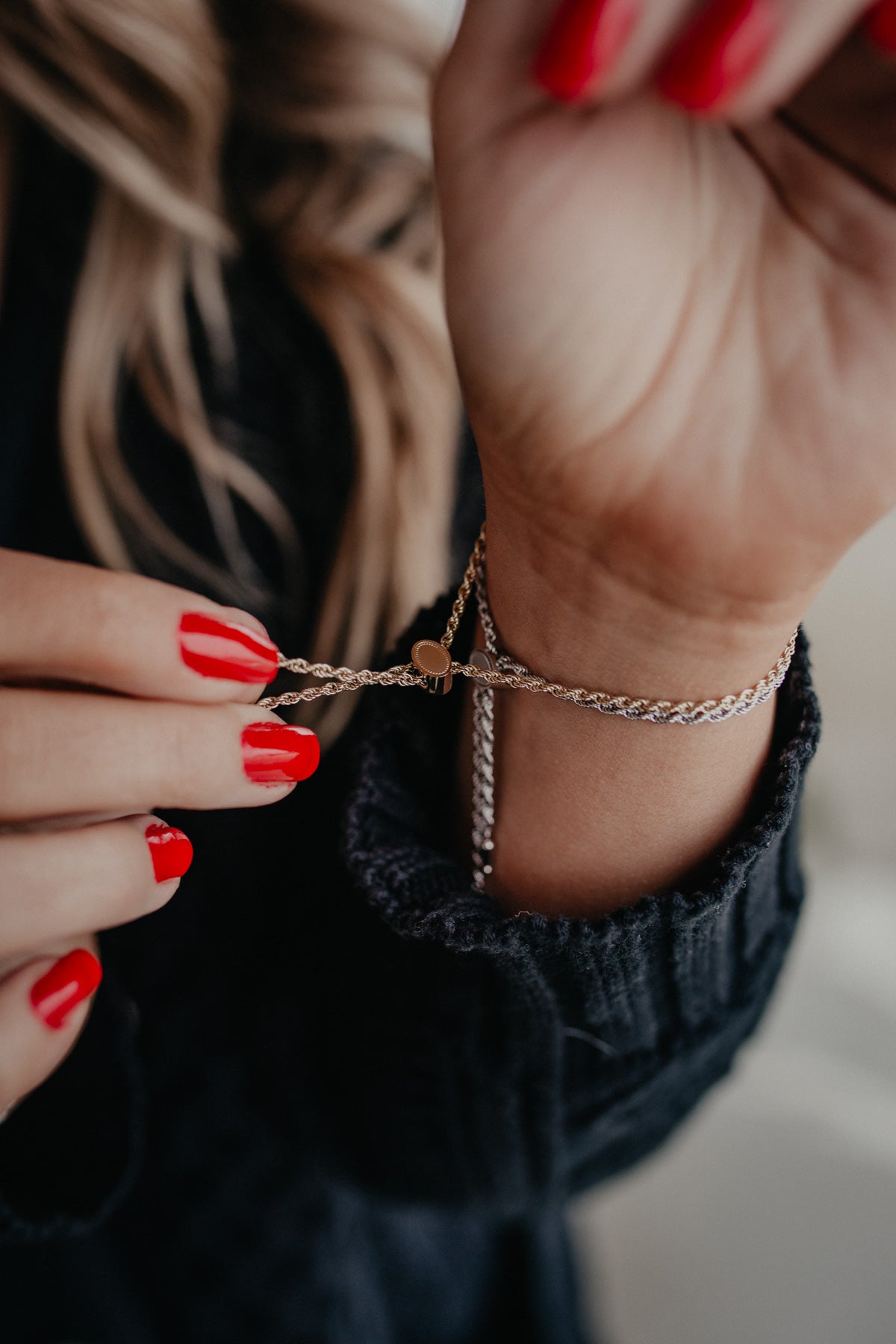 Initial BRACELET Buckle Mini Lariat Chain (2 Options)