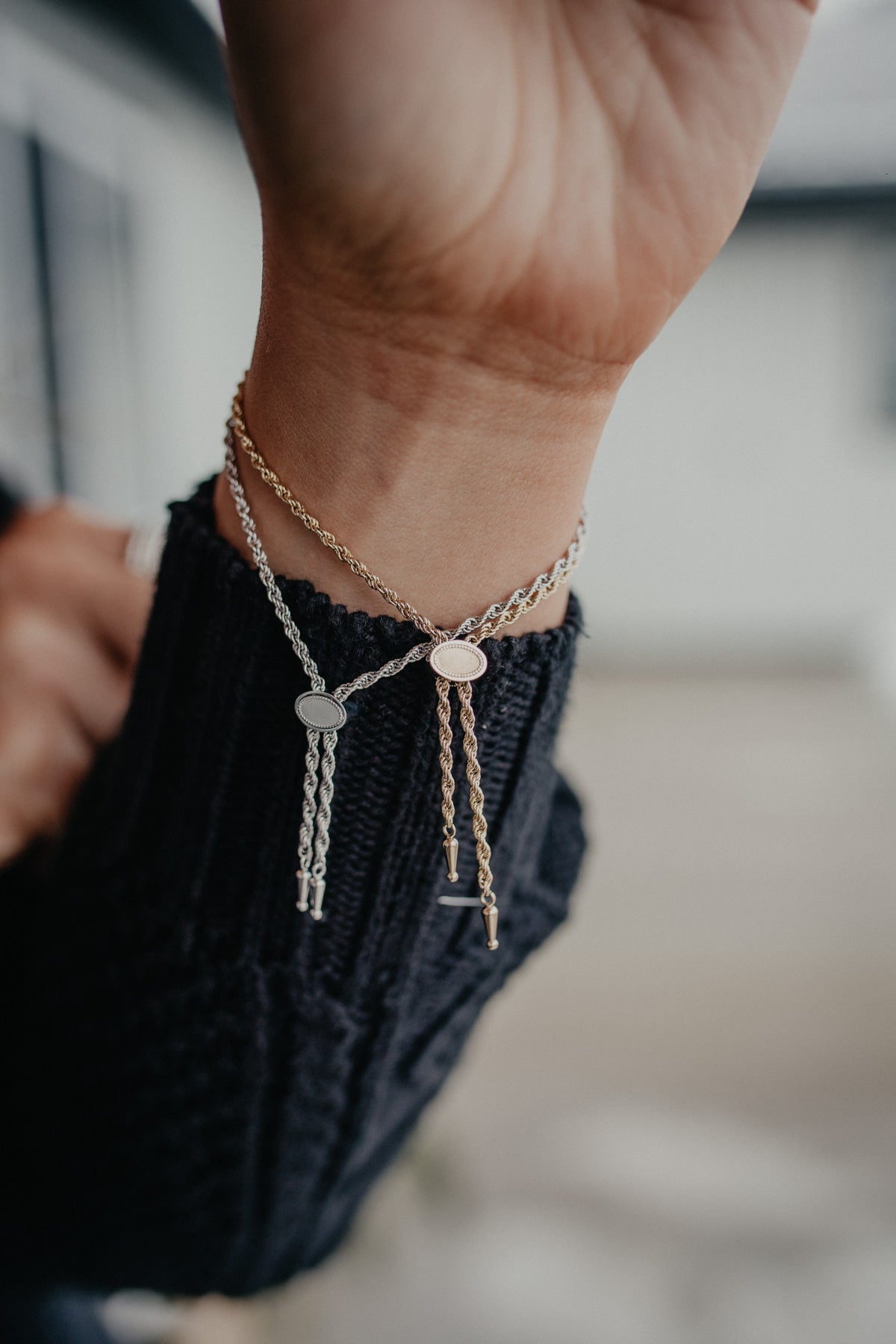 Initial BRACELET Buckle Mini Lariat Chain (2 Options)