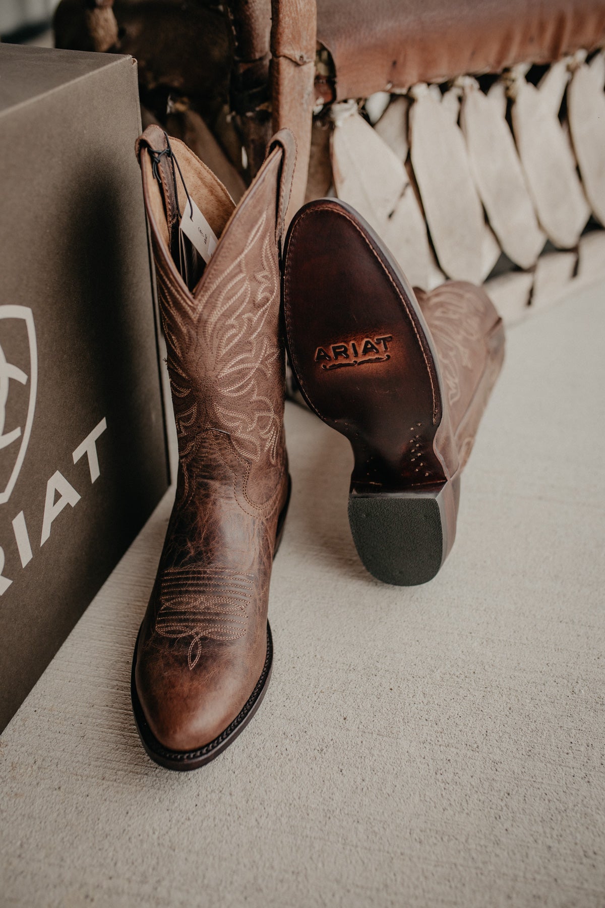 'Maverick' Men's Ariat Brown Cowboy Boot {Sizes 9-13/ D & EE Width}