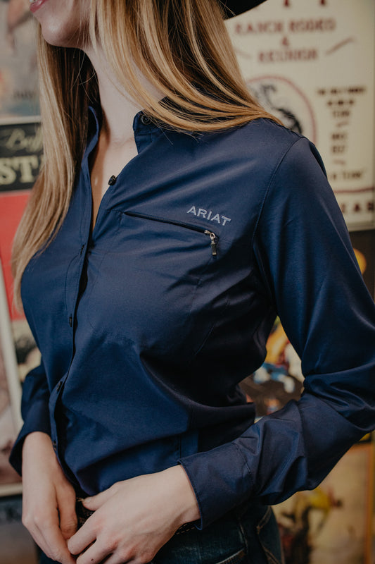 'Navy Iris' Ariat Women's Kirby Pro Shirt (XS-XXL)j