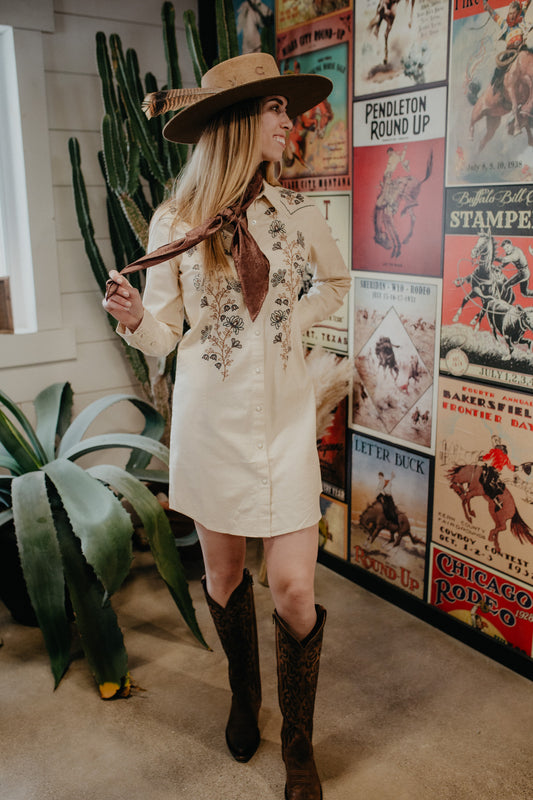 'Ryder' Wrangler Denim Snap Dress (M ONLY)