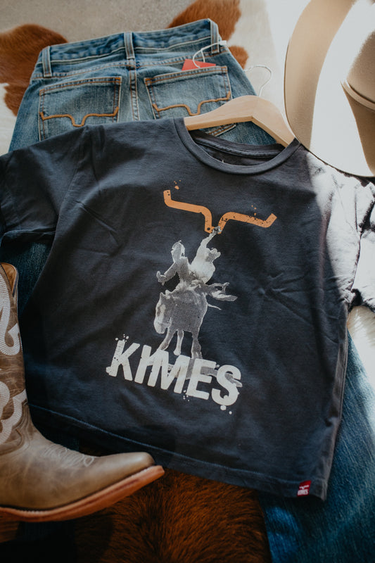 'Bucks' Graphite Cropped Graphic Tee by Kimes Ranch (S-XXL)