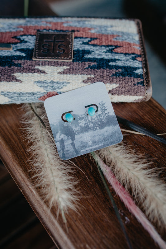 Turquoise Oval Stud Earrings