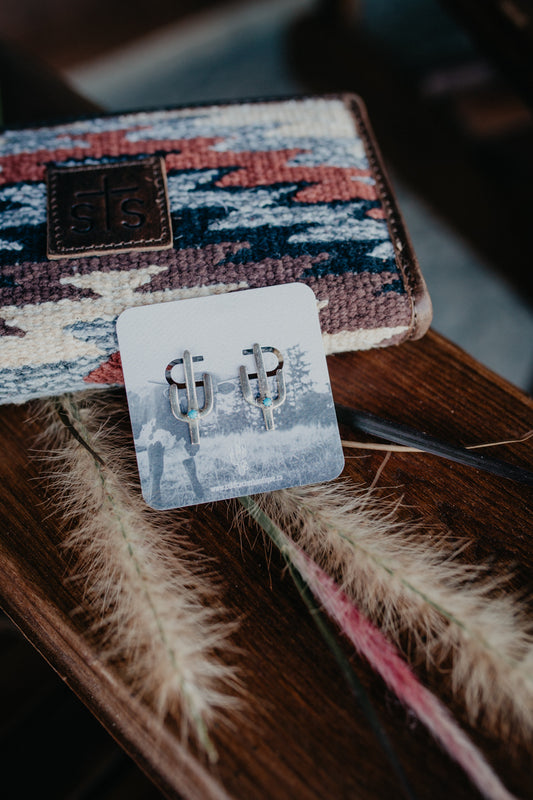 Sterling Silver Cactus Earrings