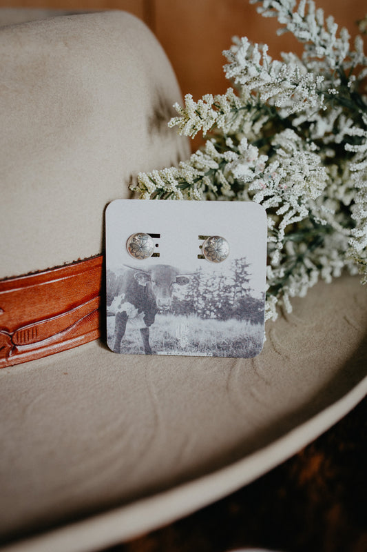 Dainty Round Smooth Edge Concho Sterling Silver Earring