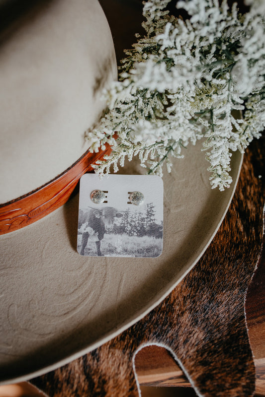 Dainty Round Smooth Edge Concho Sterling Silver Earring