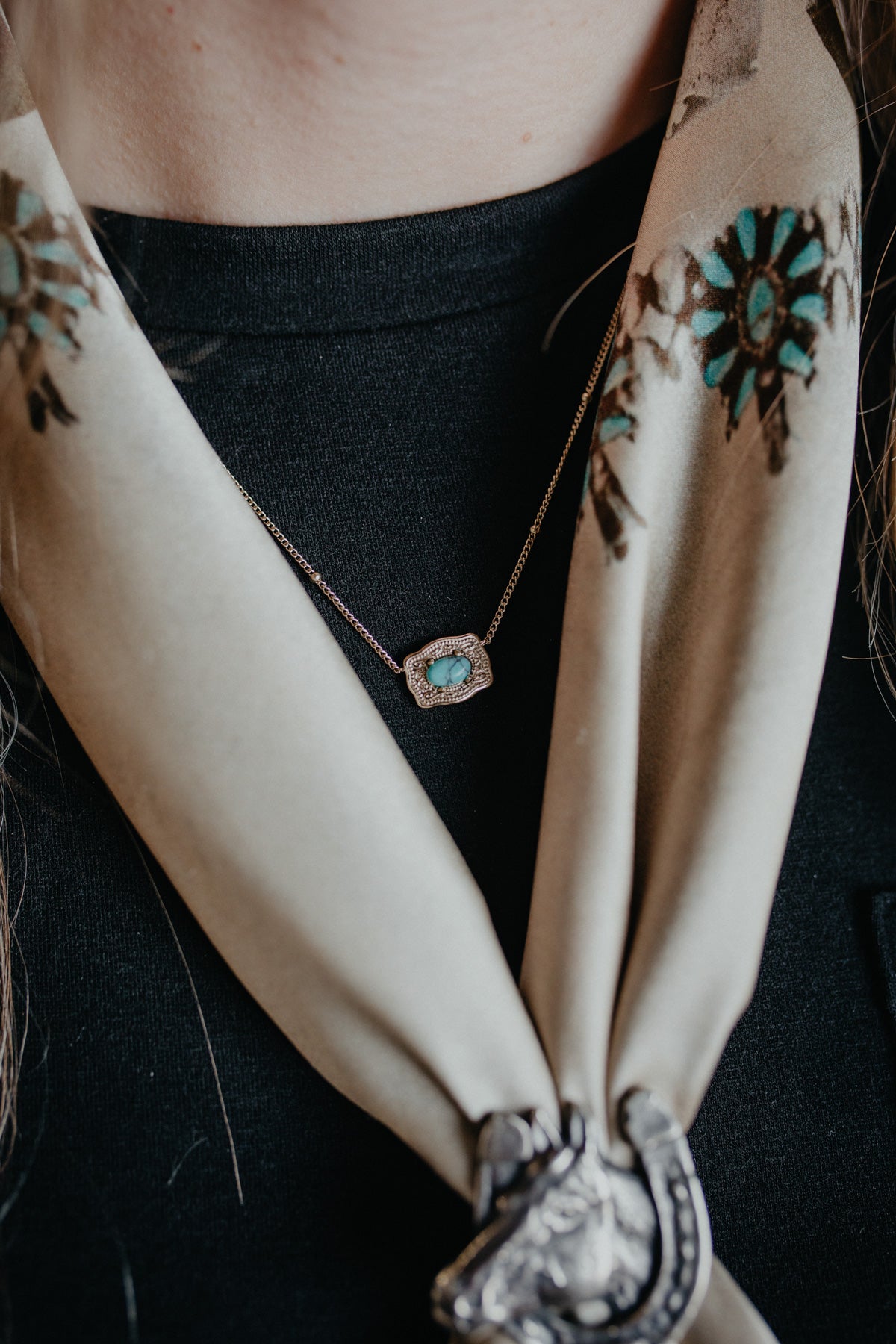 Mini Turquoise Oasis Buckle Necklace (2 Options)