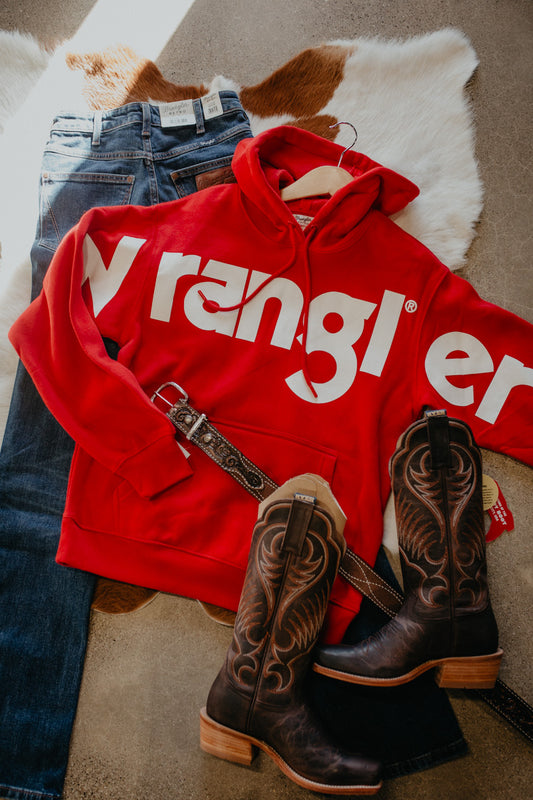 'Roja' Red Wrangler Retro Hoodie (XS-XXL)