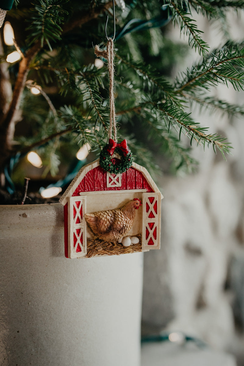 3.25" Resin Animal Barn Ornament (Three Options)