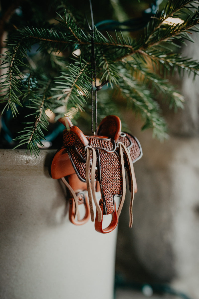 4" Resin Western Saddle Ornament (Two Options)