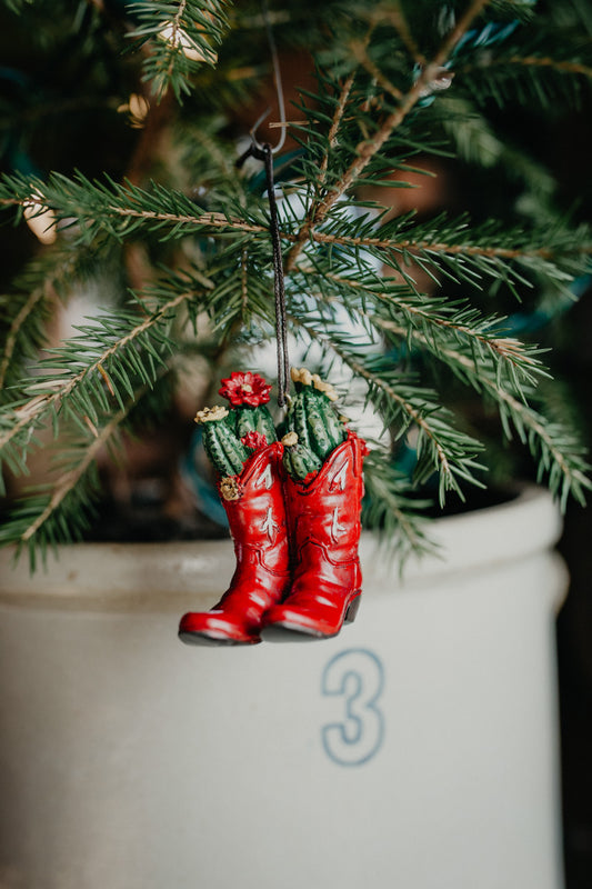 3" Resin Cowboy Boot Succulent Ornament (Three Options)
