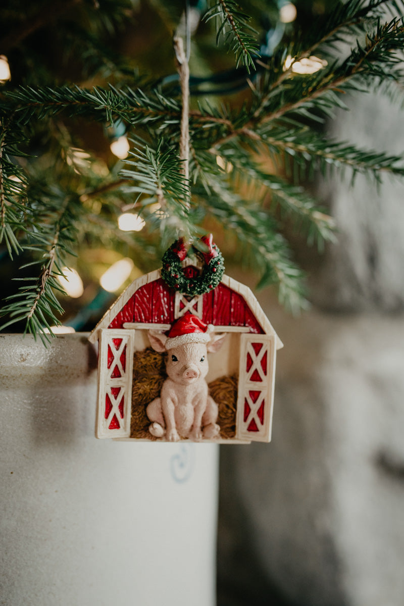 3.25" Resin Animal Barn Ornament (Three Options)