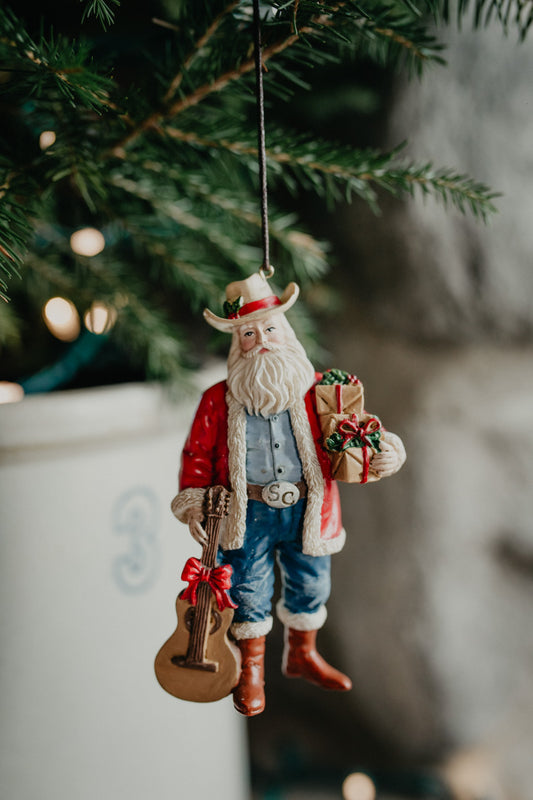 5" Resin Cowboy Santa Ornament (Two Options)
