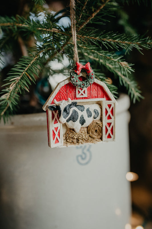 3.25" Resin Animal Barn Ornament (Three Options)