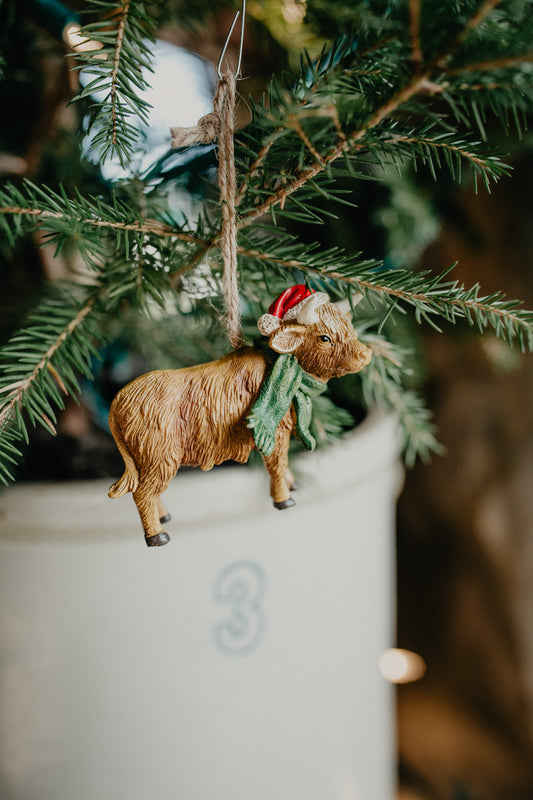 4" Resin Highland Cow Ornament