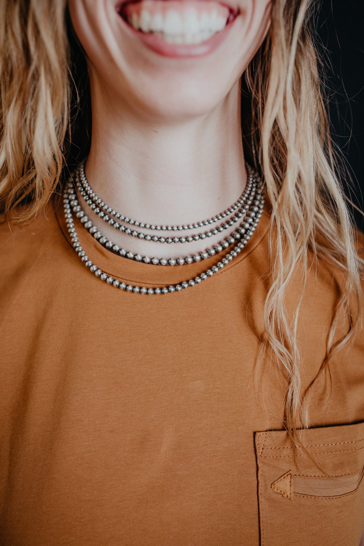 Navajo Pearl 14" Chain (Various Bead Sizes)