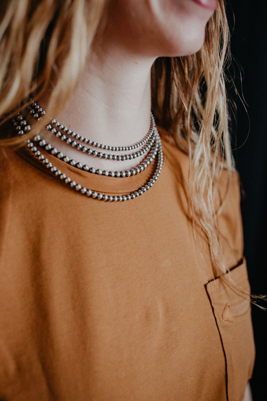 Navajo Pearl 14" Chain (Various Bead Sizes)