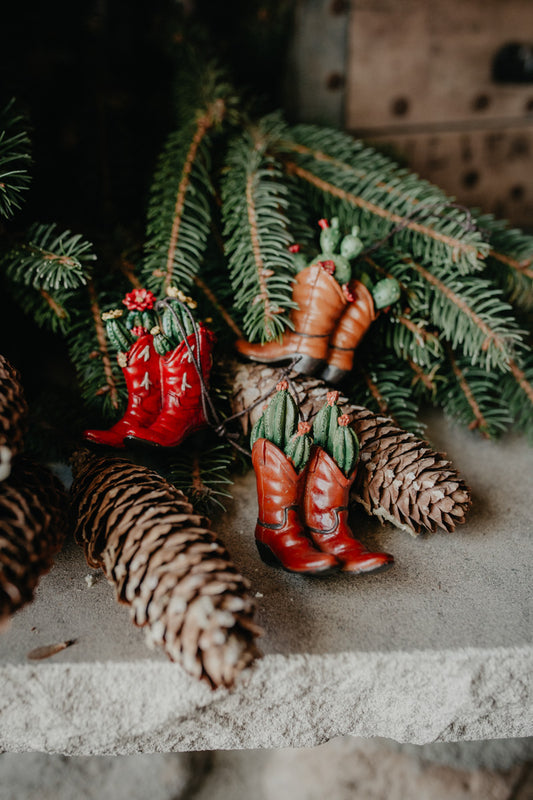 3" Resin Cowboy Boot Succulent Ornament (Three Options)