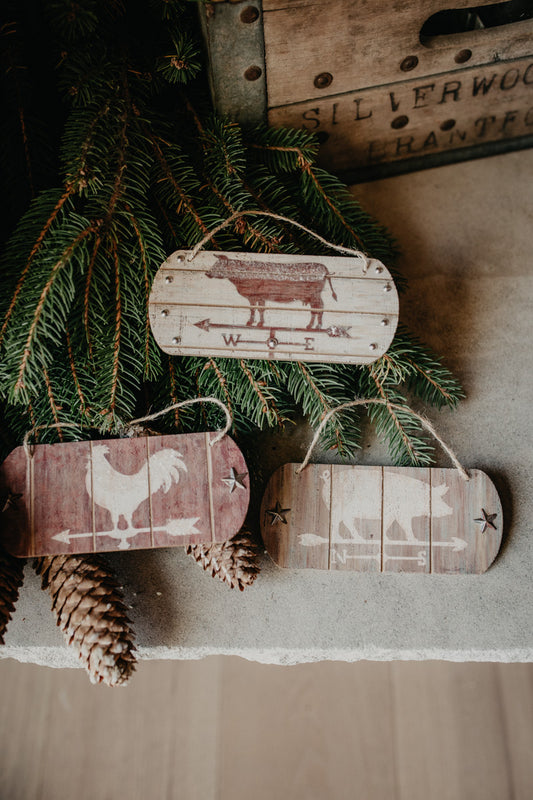 6" Weathervane Farm Animal Ornament (3 Options)