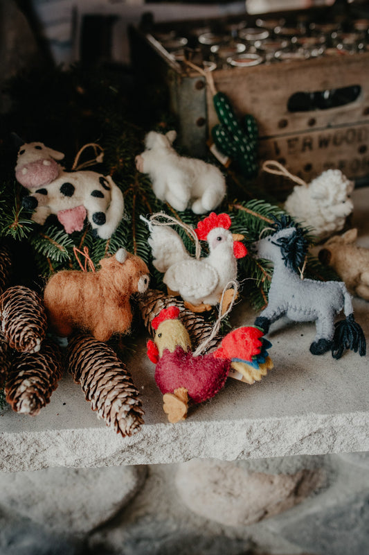 Farmyard Felted Ornaments (11 Options)