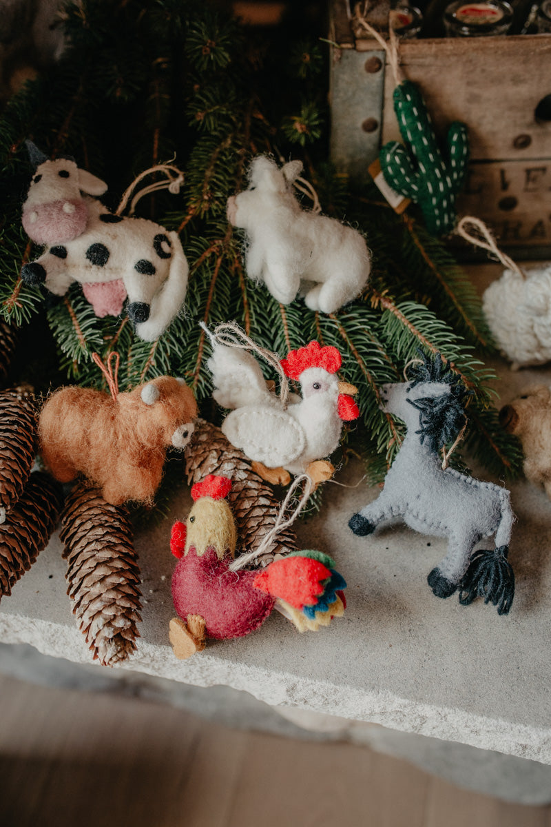 Farmyard Felted Ornaments (11 Options)