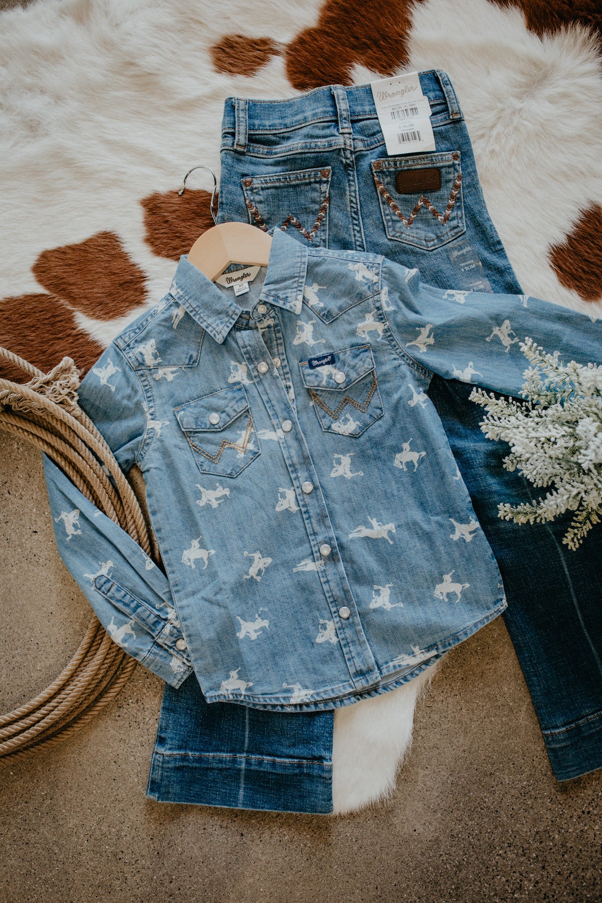 Wrangler Girls 'Denim Rider' Pearl Snap (XS-XL)