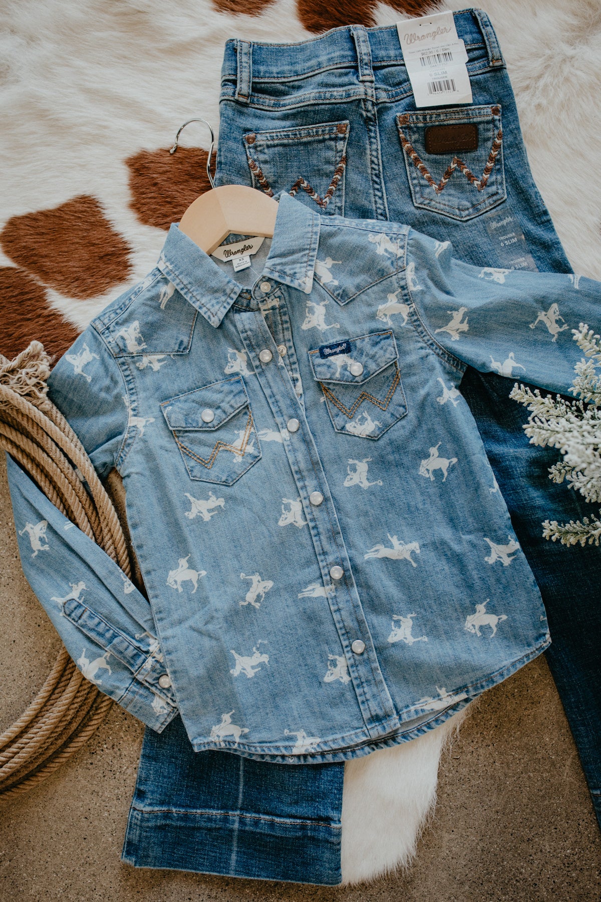 Wrangler Girls 'Denim Rider' Pearl Snap (XS-XL)