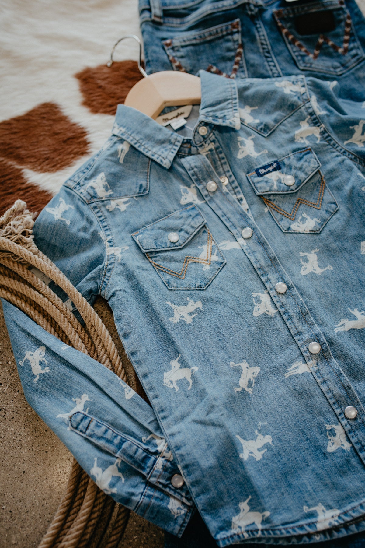 Wrangler Girls 'Denim Rider' Pearl Snap (XS-XL)