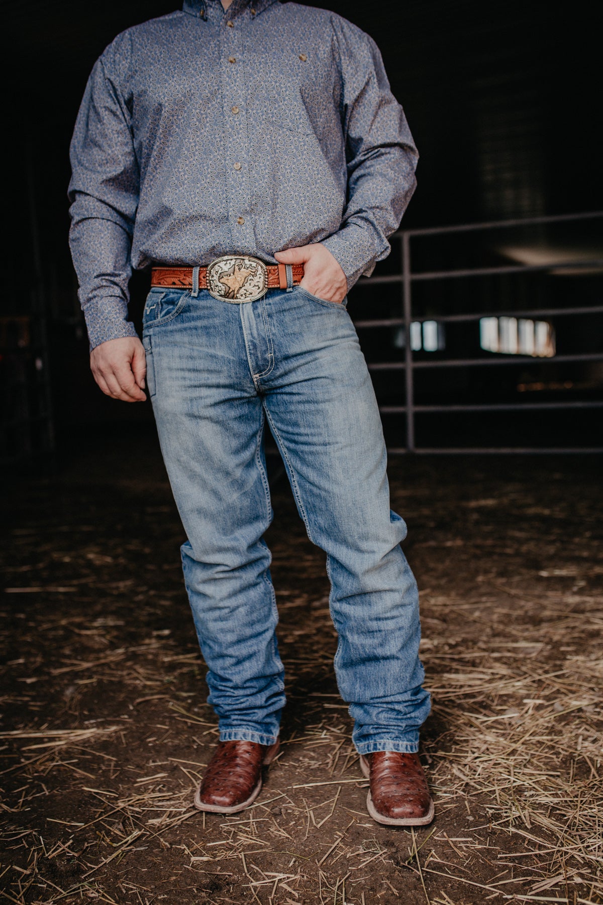 'James' Kimes Ranch Men's Mid Wash Jean (Size 27-38)