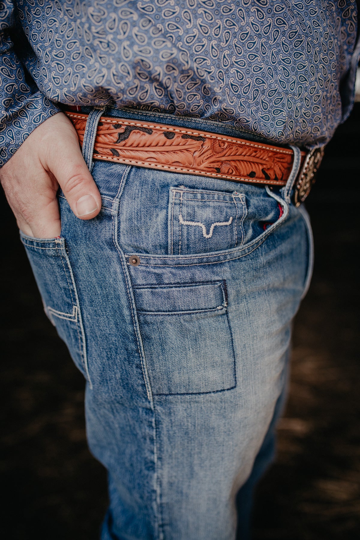 'James' Kimes Ranch Men's Mid Wash Jean (Size 27-38)