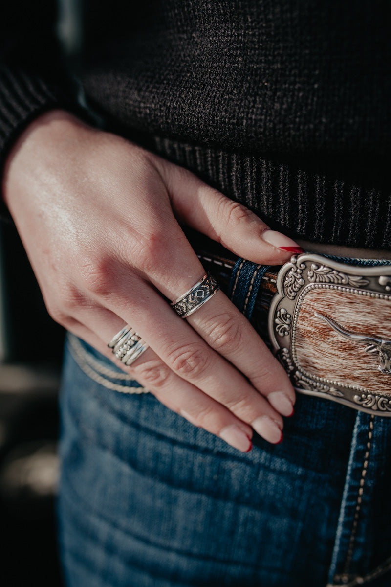 Azteca Oxidized Band Ring (Sized)