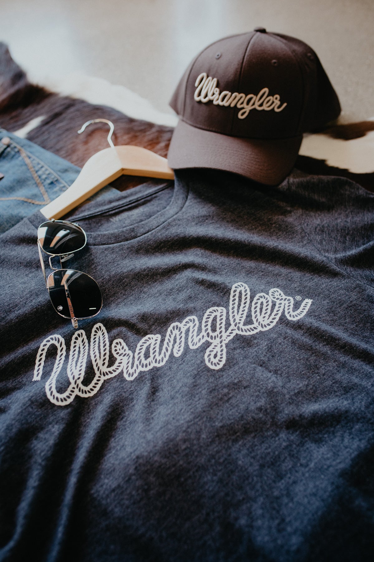 'Wrangler Rope' Men's Charcoal Tee (M - XXL)