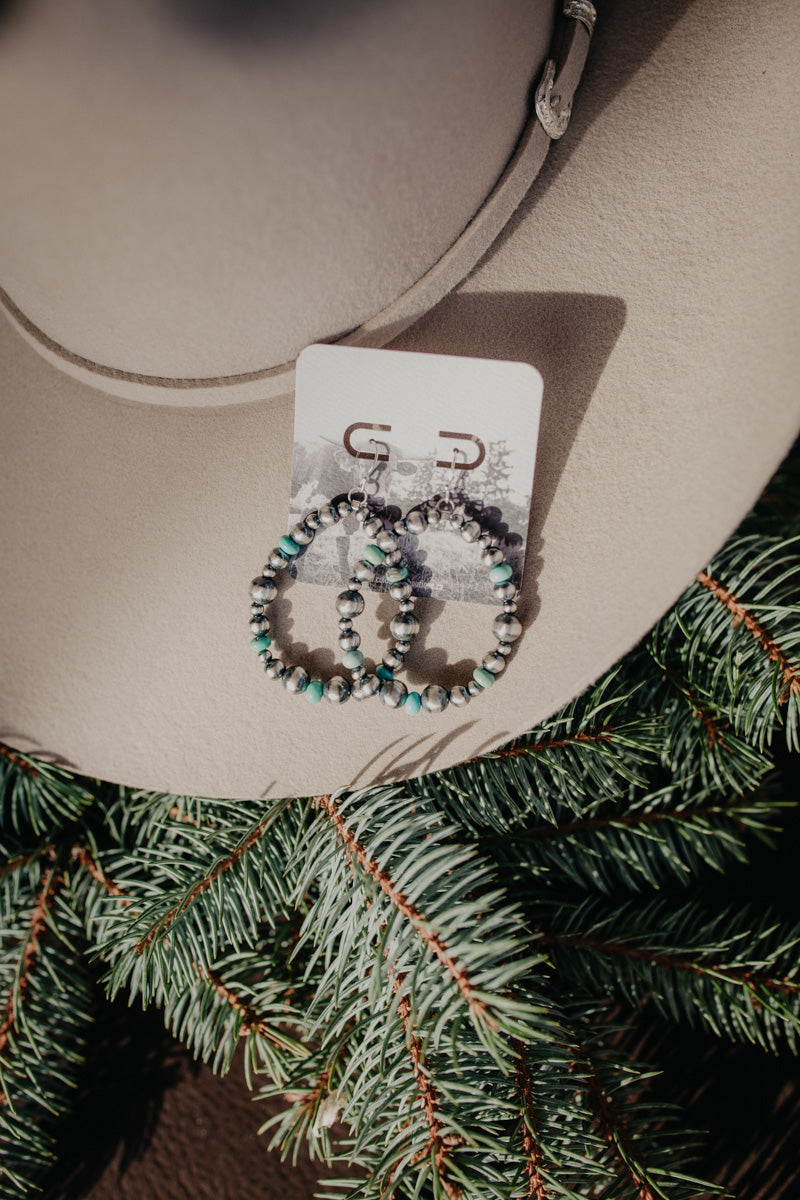 Sterling Silver Oxidized with Turquoise Teardrop Style Earrings