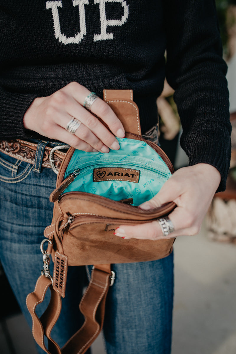 'Gwen' Leather Sling Bag by Ariat