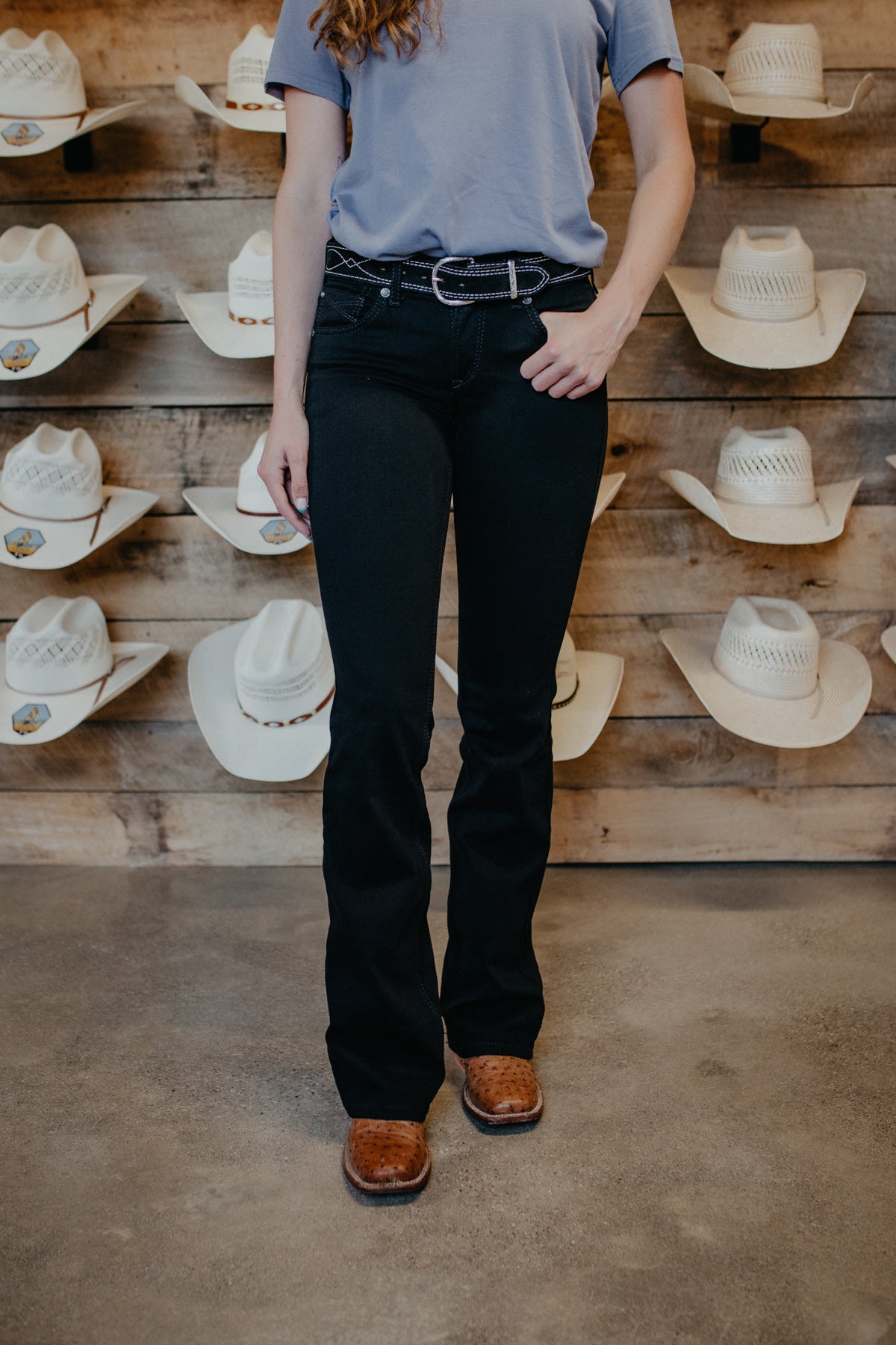 'Paisley' Black Perfect Rise Bootcut Jean by Ariat (24-34 & 16W-24W)