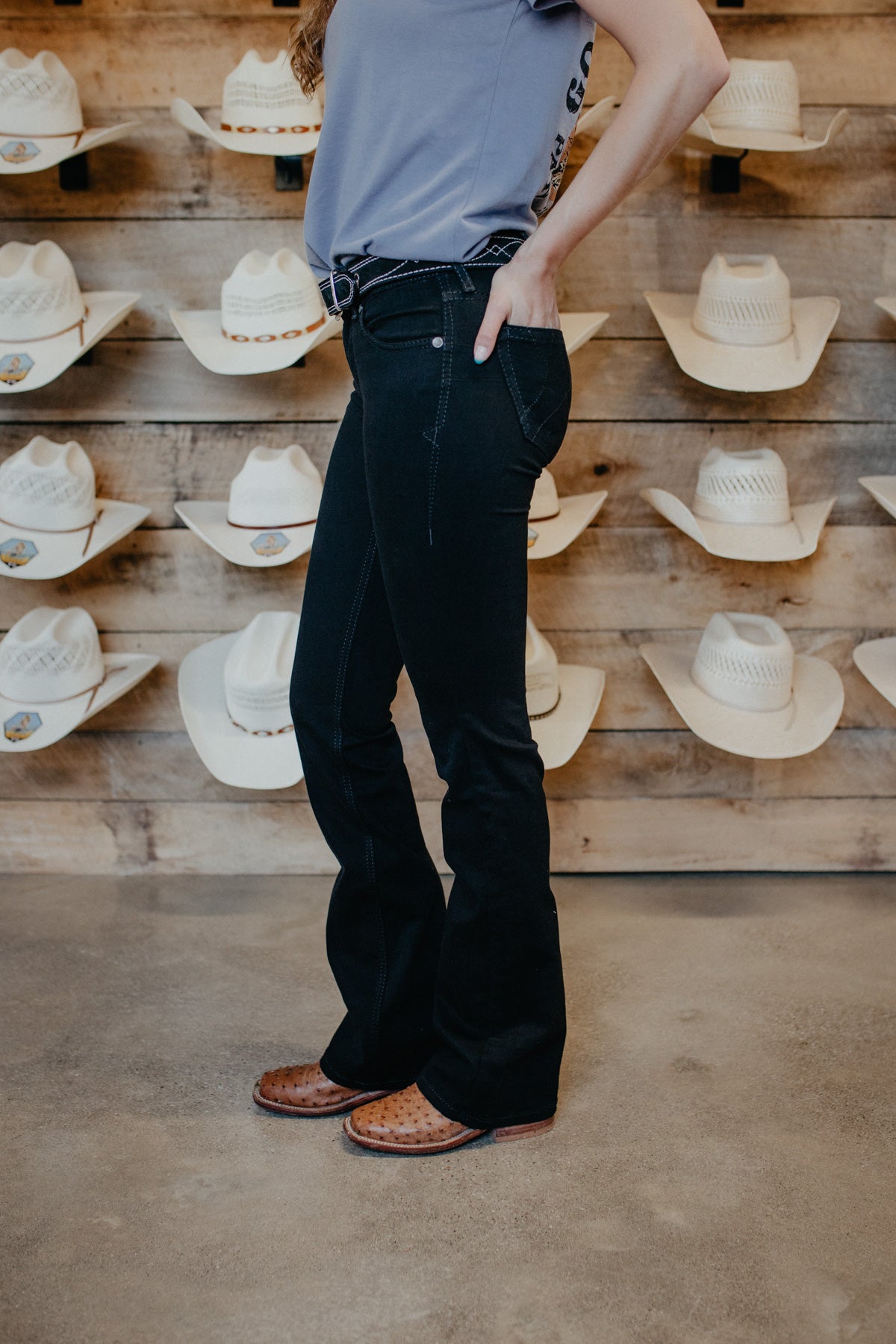 'Paisley' Black Perfect Rise Bootcut Jean by Ariat (24-34 & 16W-24W)