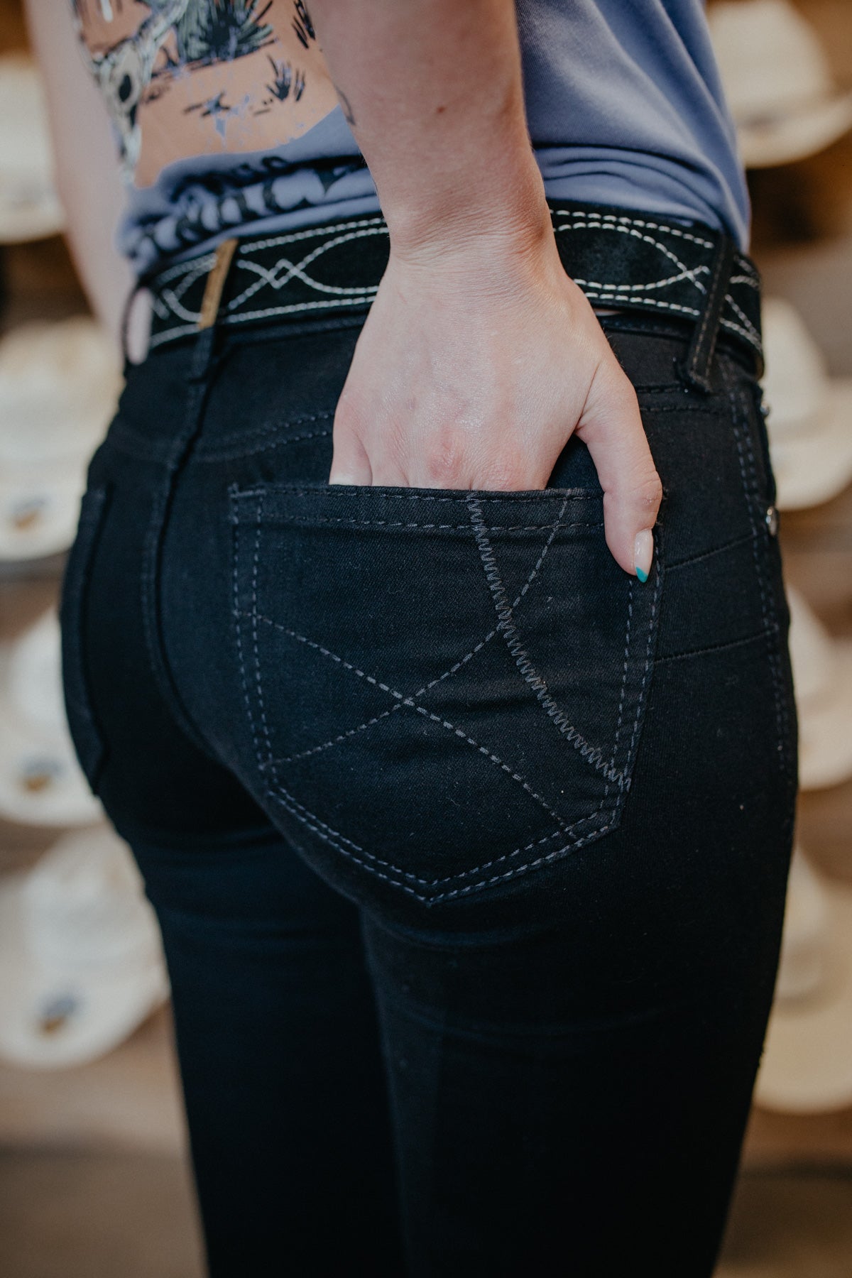 'Paisley' Black Perfect Rise Bootcut Jean by Ariat (24-34 & 16W-24W)