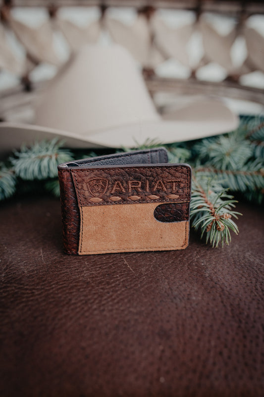Ariat Roughout & Croc Leather Wallet (Bifold, Trifold & Money Clip)