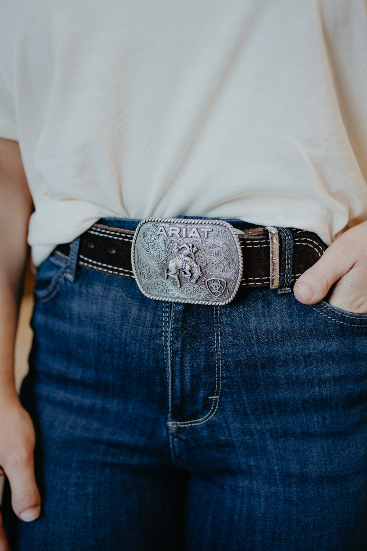 Vintage Saddle Bronc Belt Buckle
