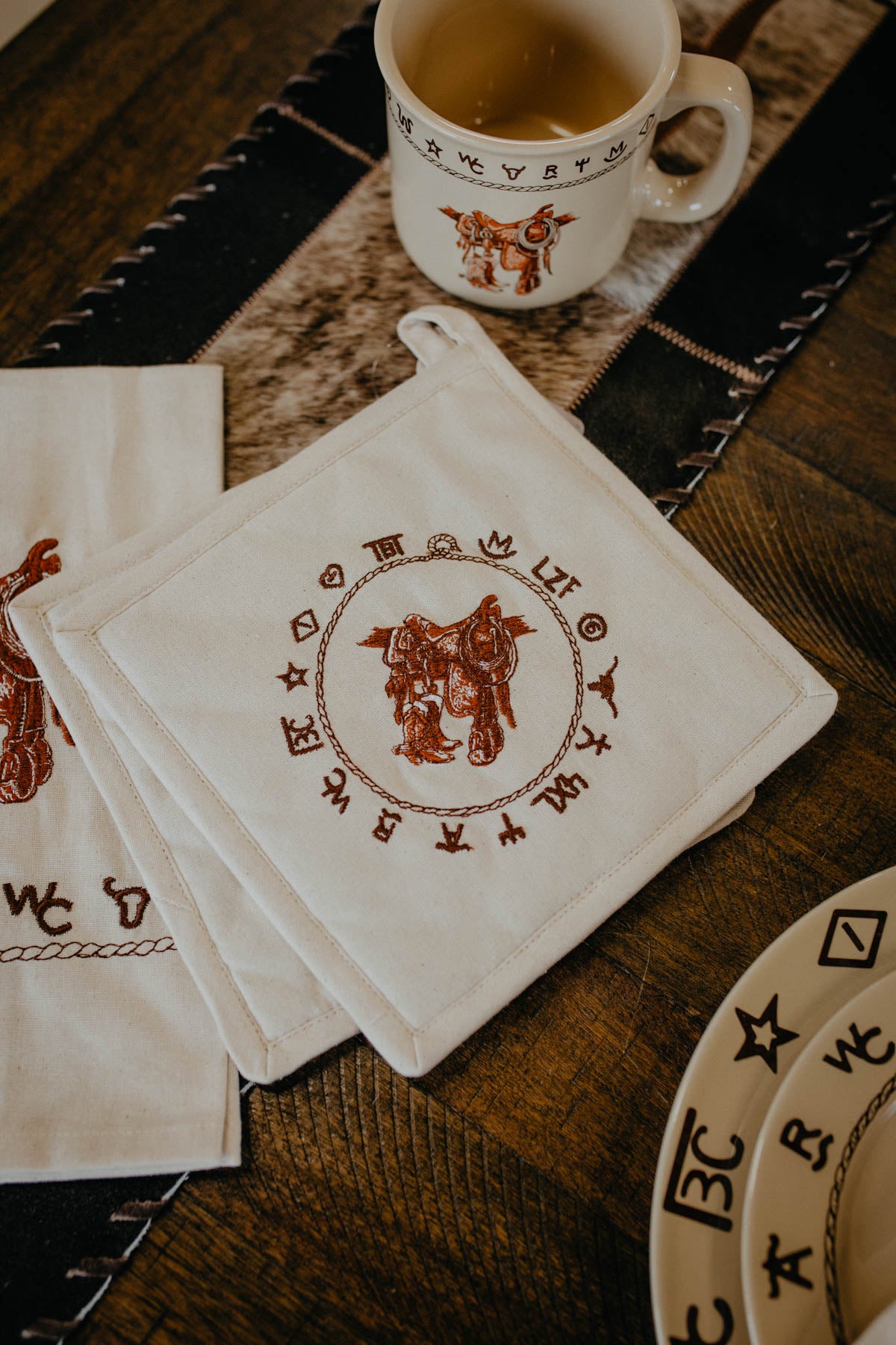 'Saddle & Brands' Potholder Pair (2 Pc Set)