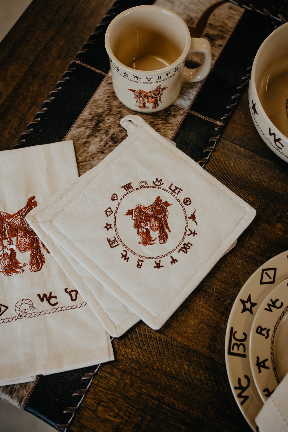 'Saddle & Brands' Potholder Pair (2 Pc Set)