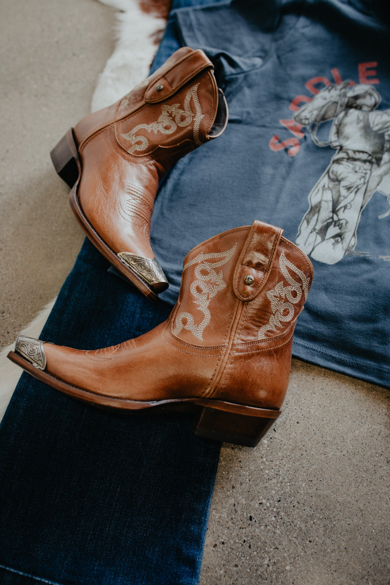 'Lola' Metal Toecap Leather Bootie by Liberty Black (Sizes 6-10)