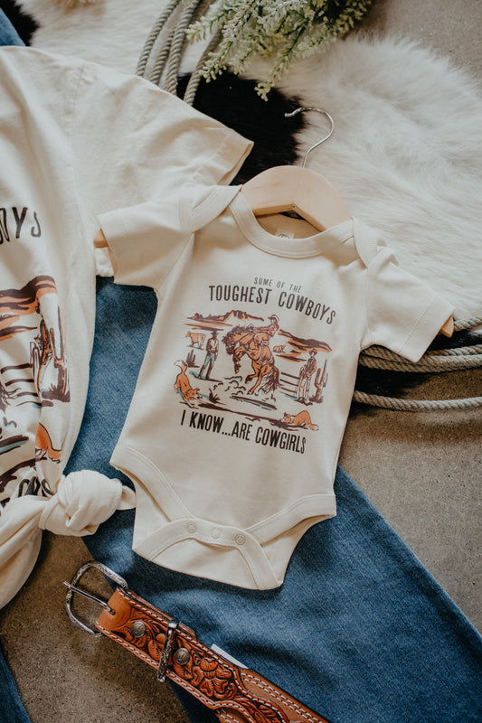 'Toughest Cowgirl' Infant Onesie / Toddler Tee